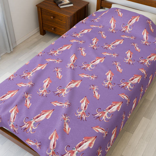 Dancing Squid Velveteen Plush Blanket