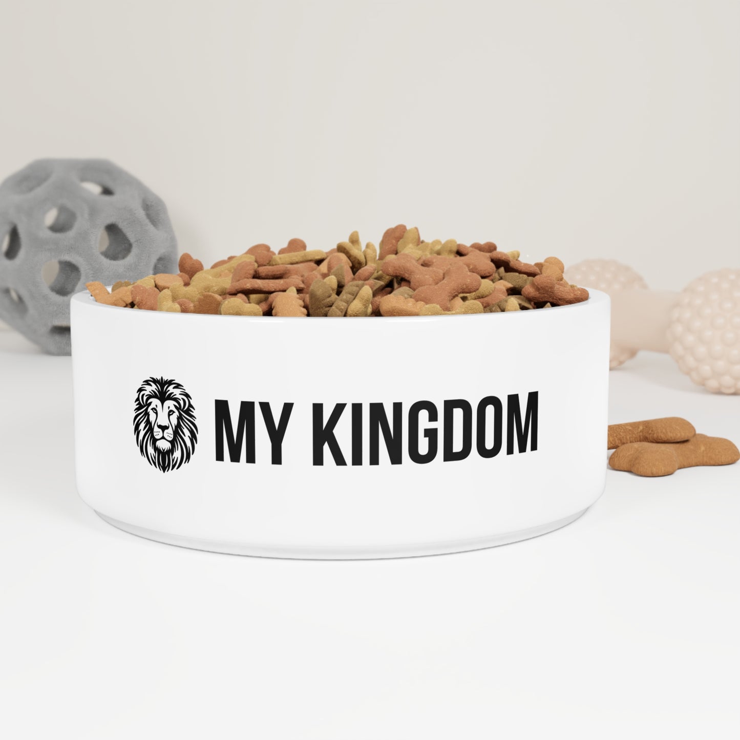 Pet Bowl with Lion Design - MY KINGDOM Custom Dog Dish, Cat Bowl, Pet Accessories, Animal Lover Gift, Unique Petware