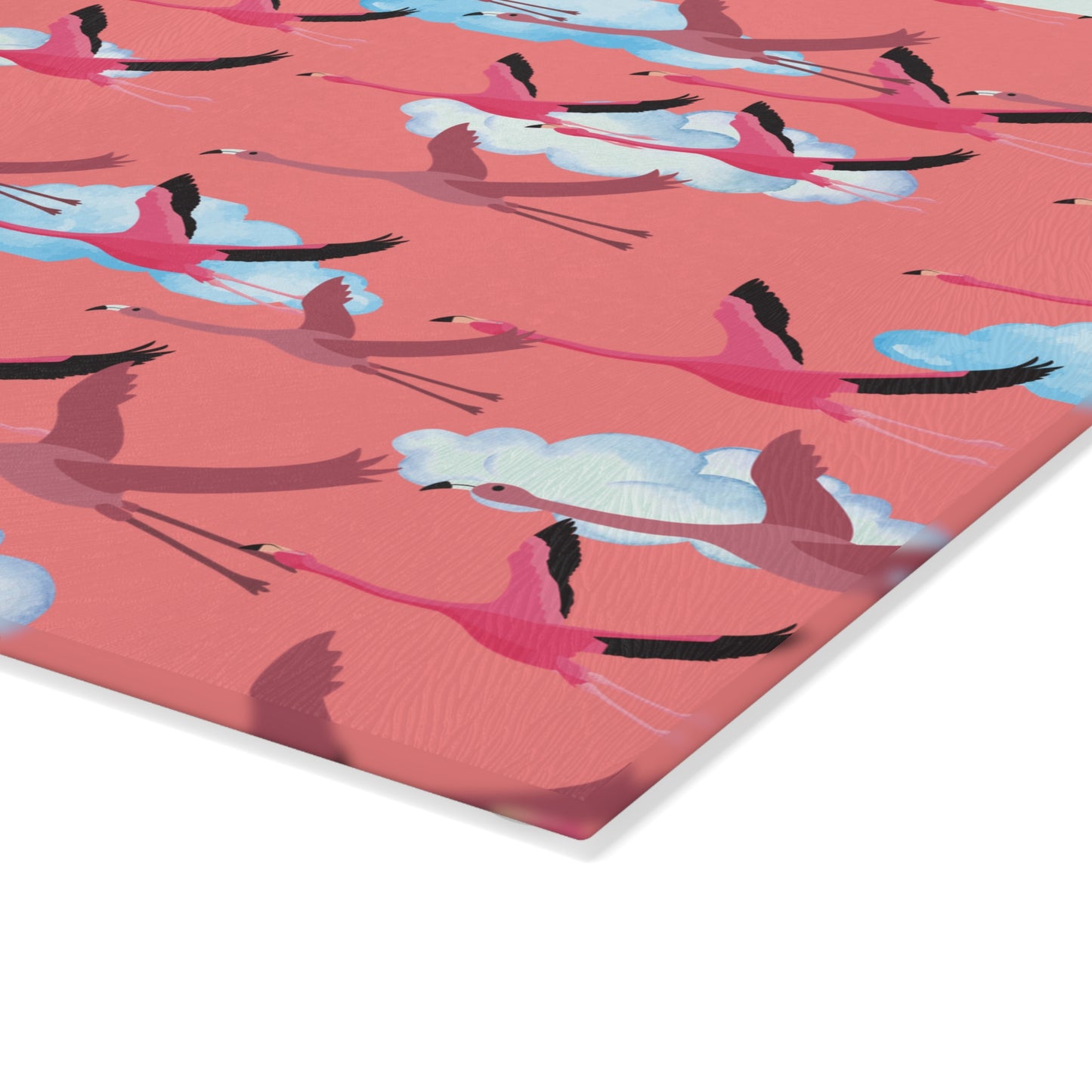 Flying Flamingo Glass Cutting Board