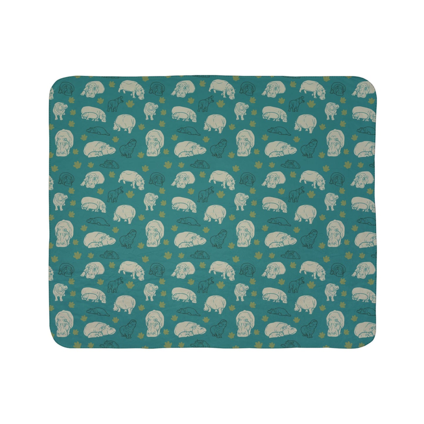 Hippo Pod Fleece Sherpa Blanket
