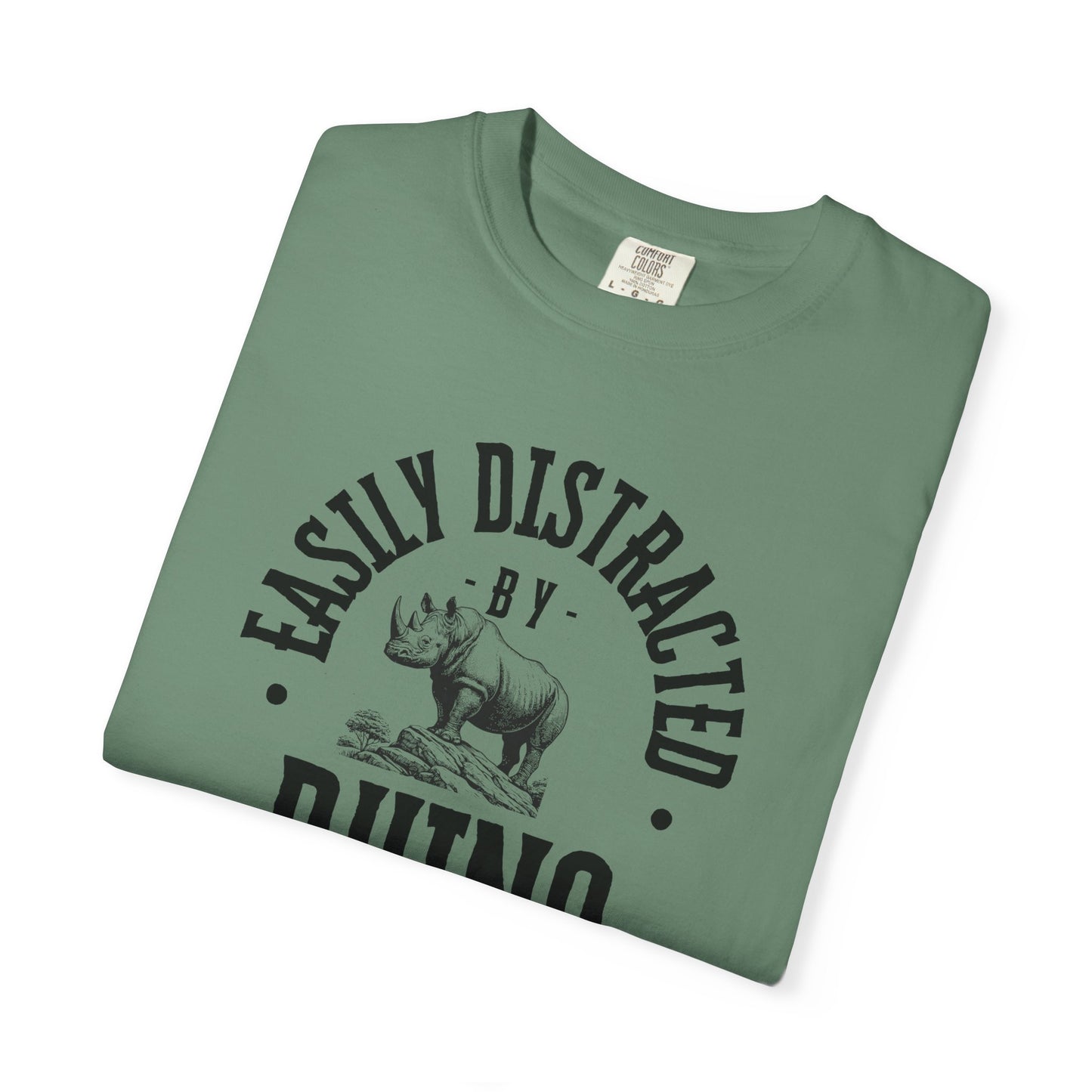 Easily Distracted by Rhino T-Shirt, Funny Gift for Animal Lovers, Casual Unisex Tee, Birthday Gift, Rhino Shirt, Nature Lover Apparel