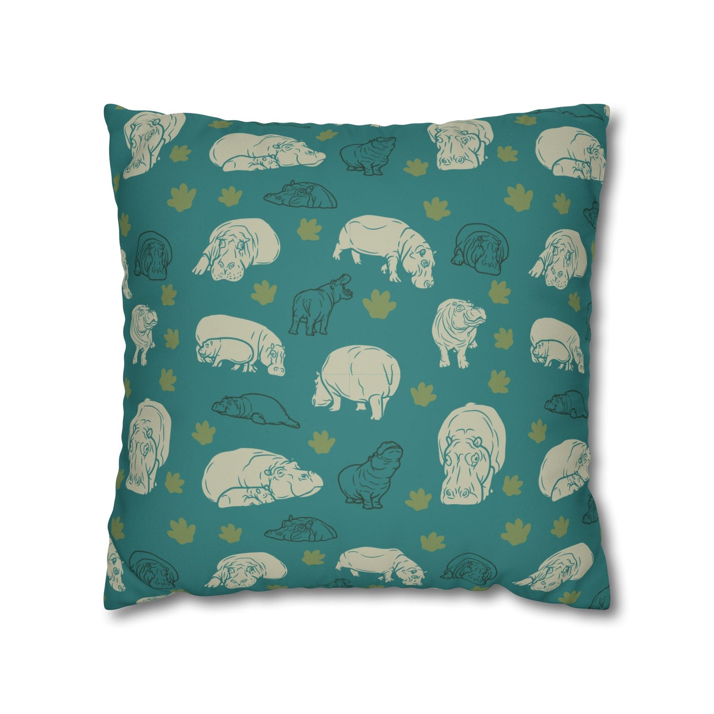 Hippo Pod Lux Faux Suede Throw Pillow Cover – 18" x 18" & 20" x 20"