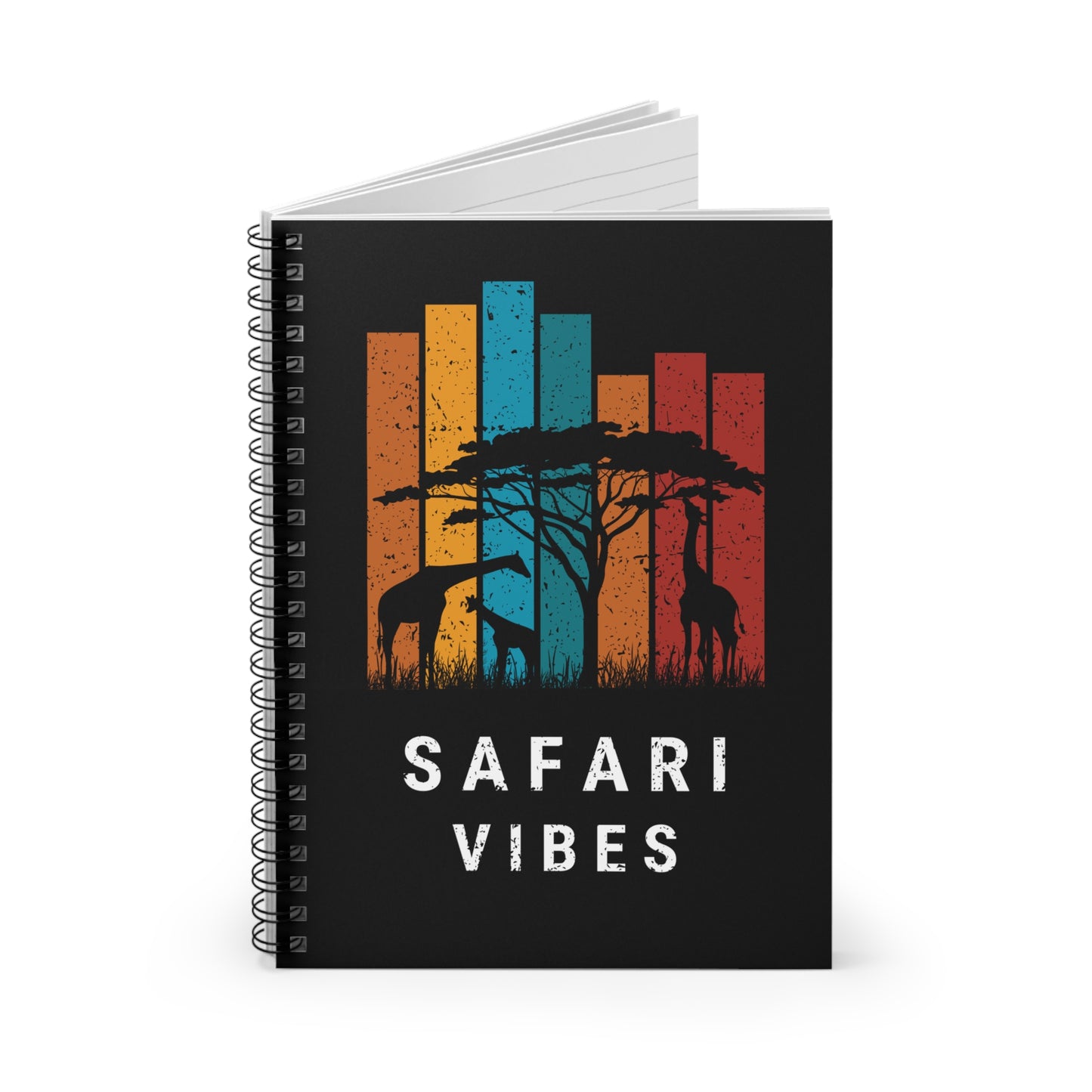 Safari Vibes Giraffe Spiral Notebook - Ruled Line, Journal for Nature Lovers, Travel Notes, Gift for Adventurers, Wildlife Sketchbook, [...]