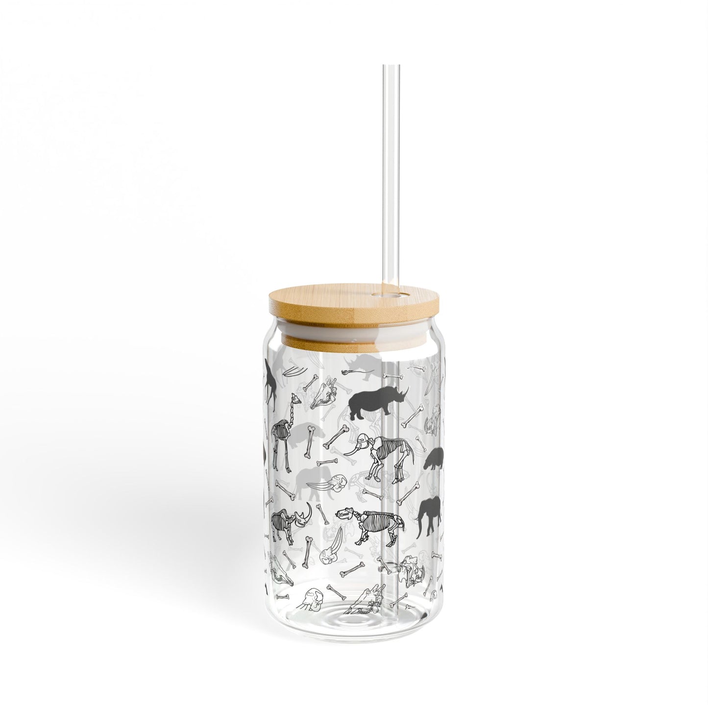 Animal Herbivore Skeleton Sipper Glass, Unique Drinkware for Nature Lovers, Eco-Friendly, Perfect for Gifts, Party Favor, Kids & Adults