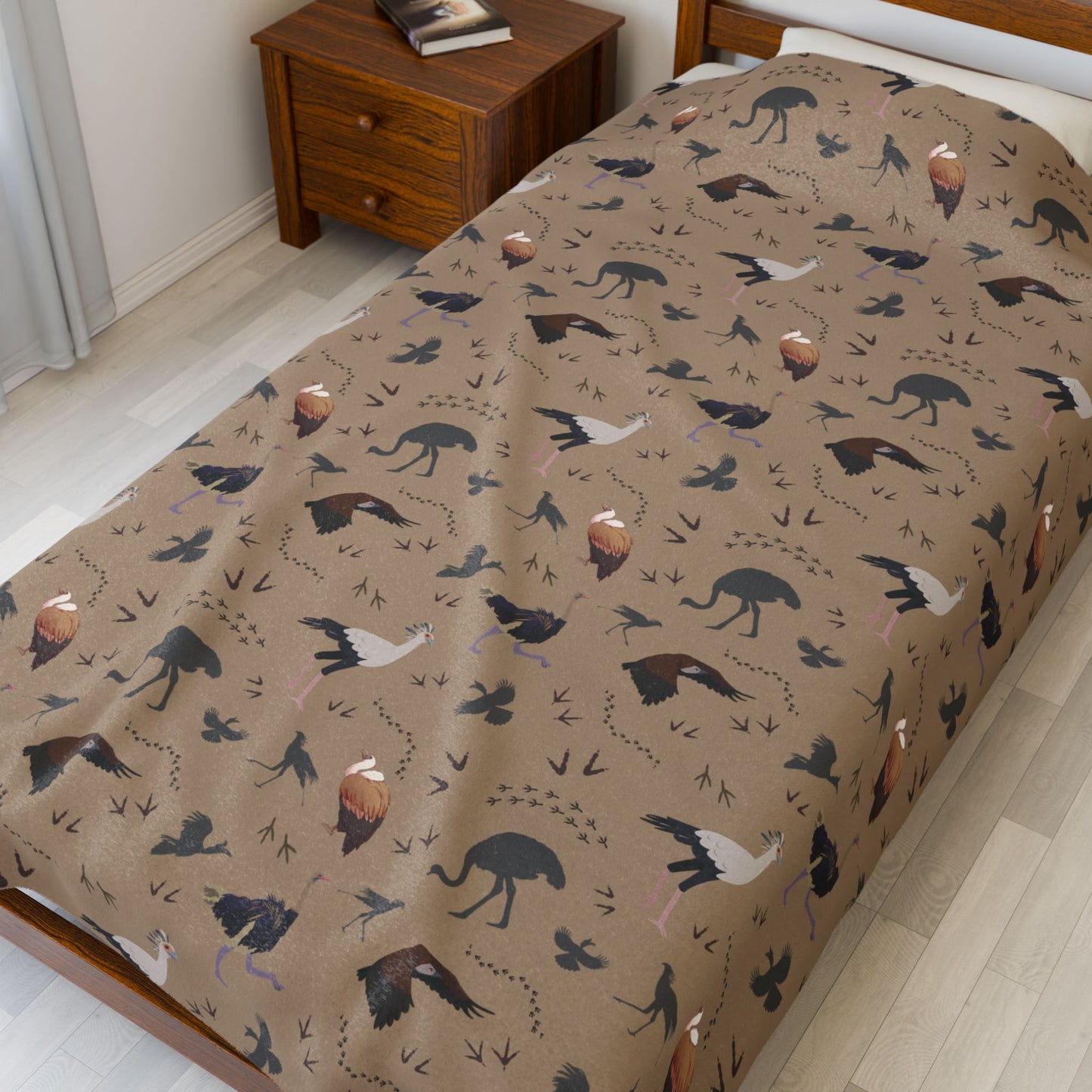 Safari Bird Velveteen Plush Blanket
