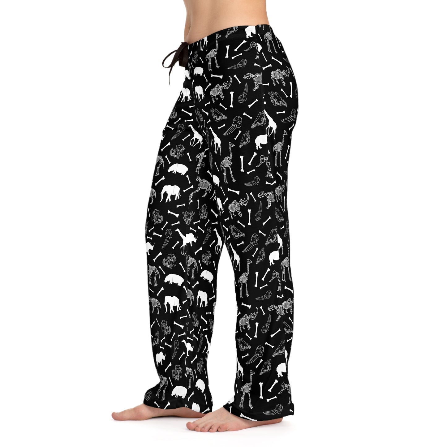 Whimsical Animal Skeleton Women's Pajama Pants, Cozy Loungewear, Fun Sleepwear, Shark Print PJs, Unique Gift for Her, Relaxation Essentials