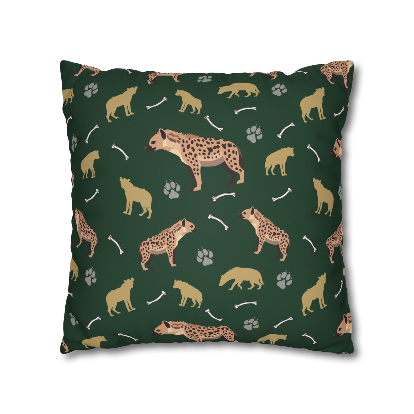 Hyena Clan Lux Faux Suede Throw Pillow Cover – 18" x 18" & 20" x 20"