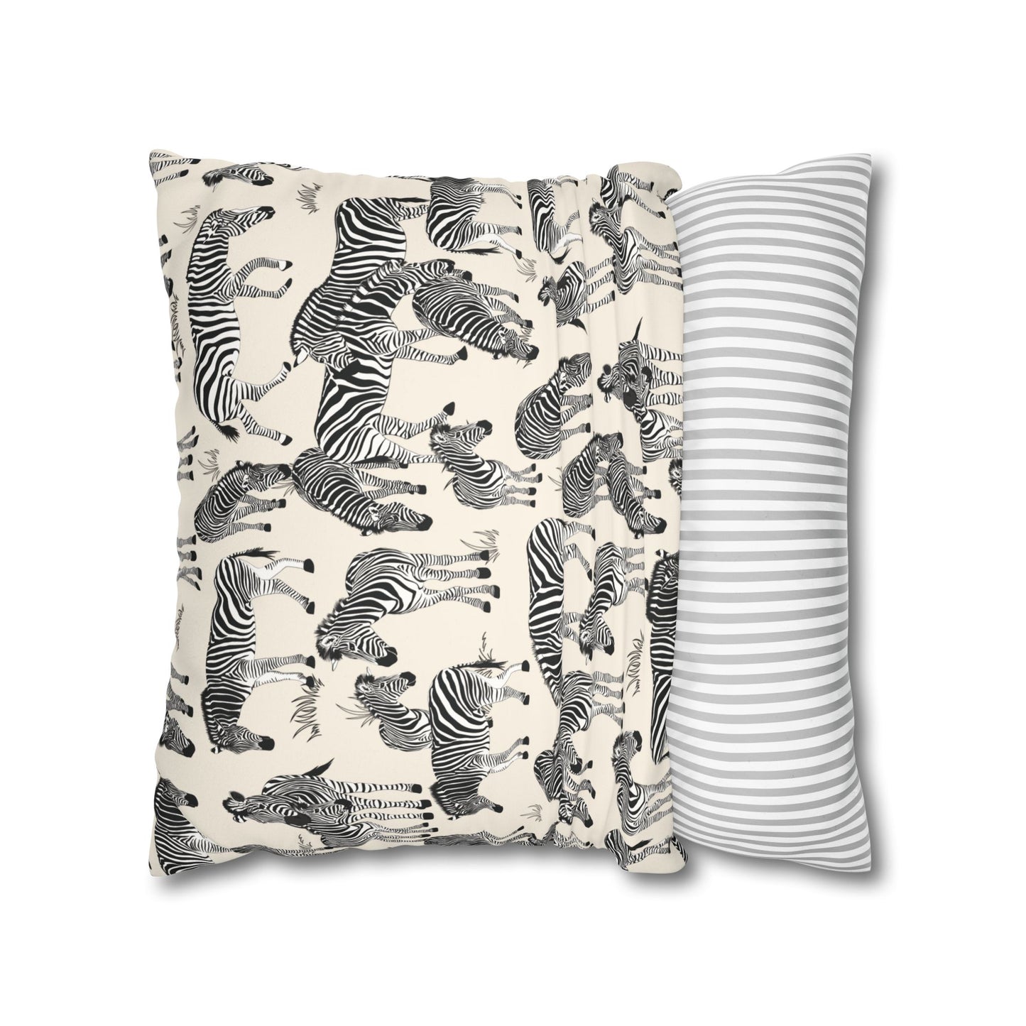 Zebra Herd Lux Faux Suede Throw Pillow Cover – 18" x 18" & 20" x 20"
