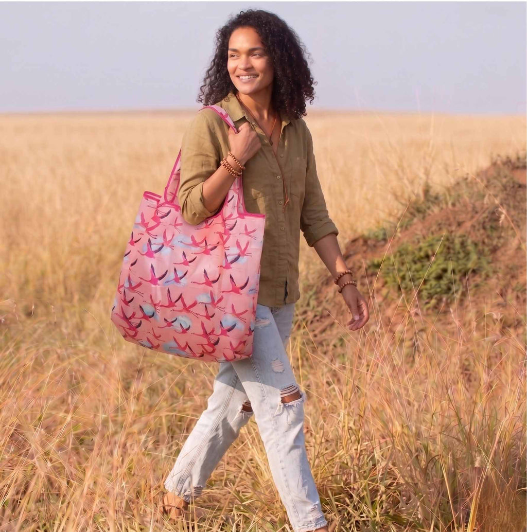Flamingo Reusable Shopping Bag - Ultralight Ripstop Tote