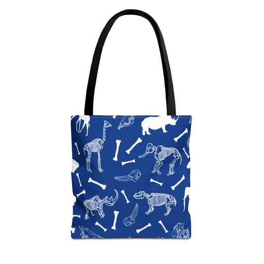 Whimsical Animal Skeletons Tote Bag (Blue), Perfect for Animal Lovers, Halloween, Eco-Friendly Bag, Gift for Pet Owners, Shopping Bag, Halloween Gift