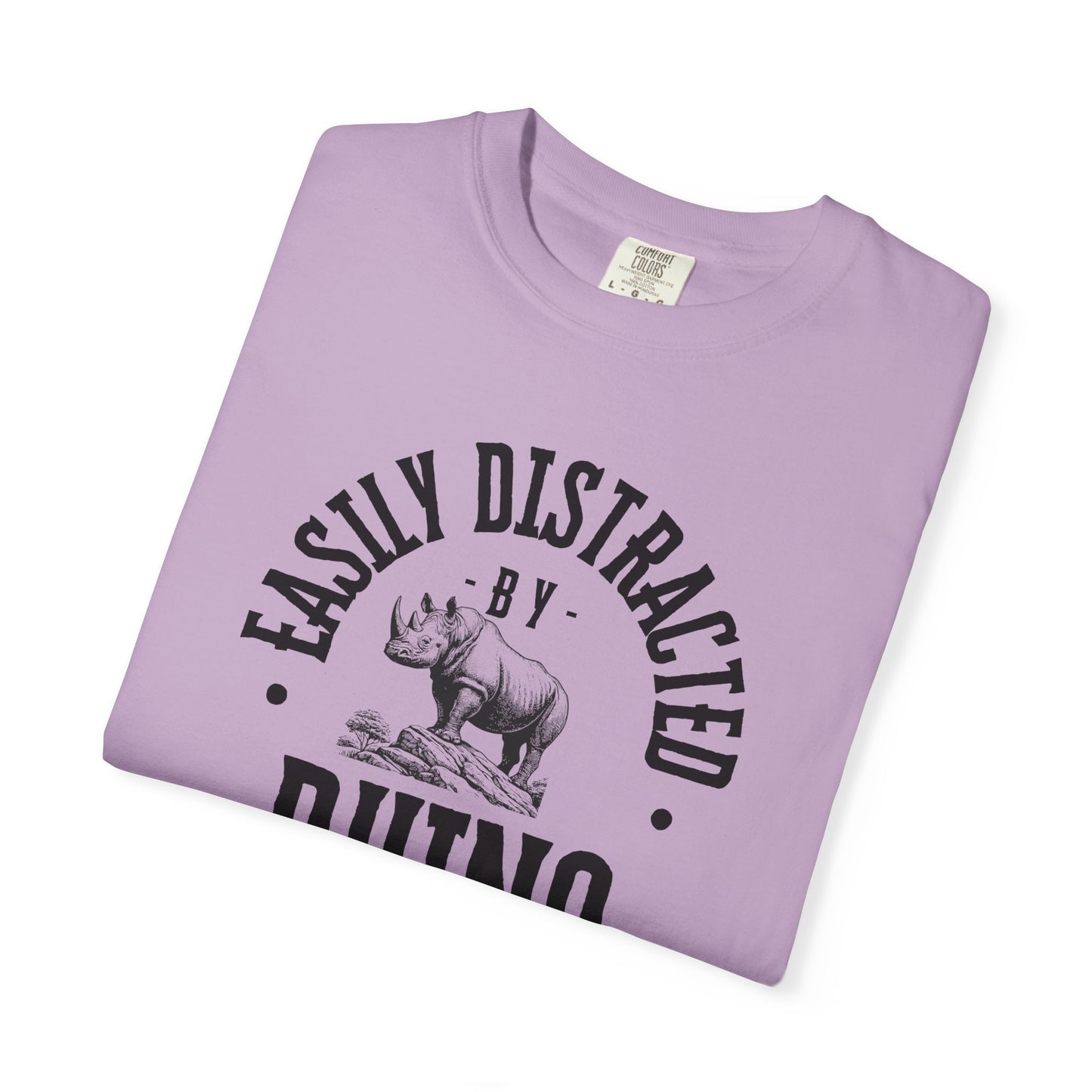 Easily Distracted by Rhino T-Shirt, Funny Gift for Animal Lovers, Casual Unisex Tee, Birthday Gift, Rhino Shirt, Nature Lover Apparel