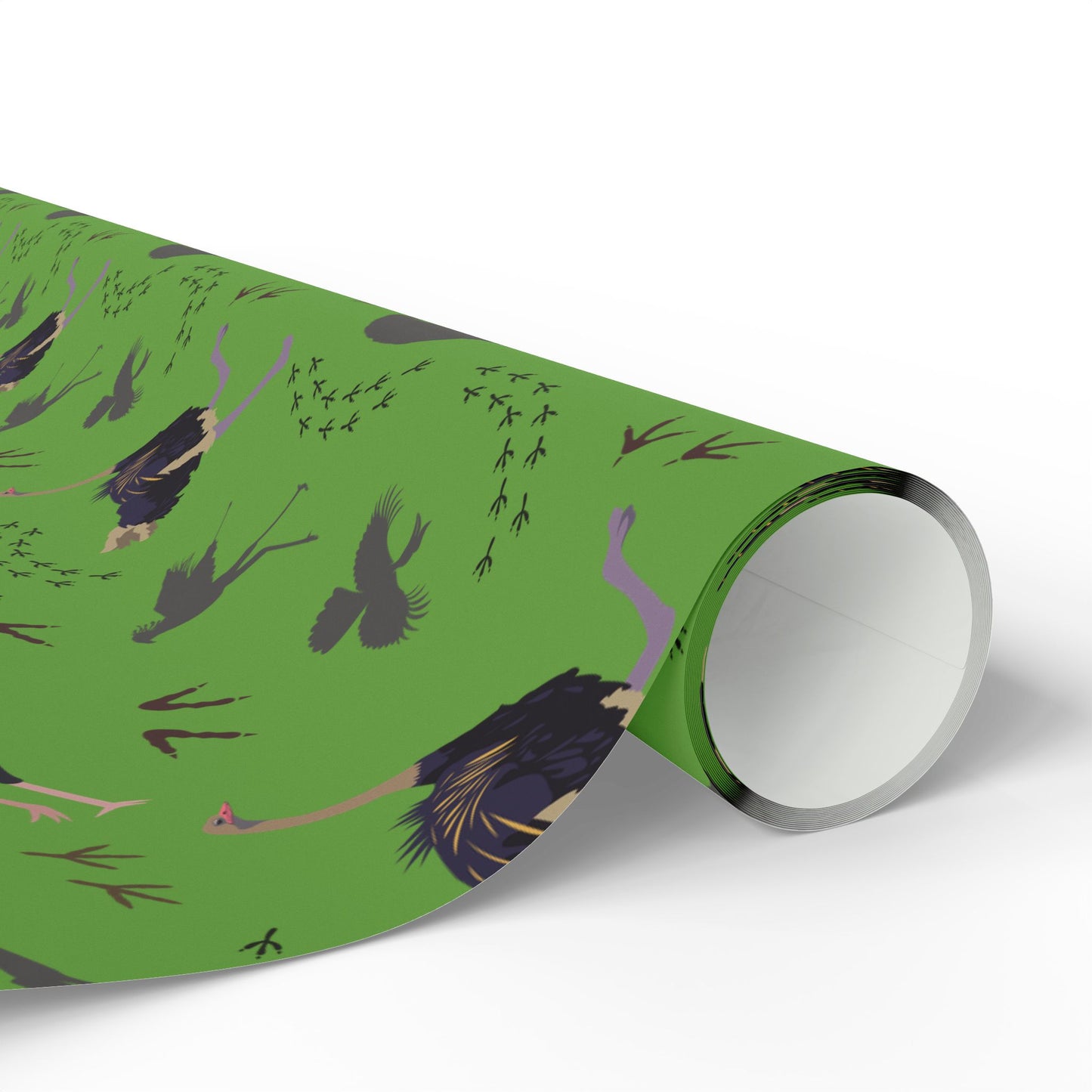 Whimsical Safari Bird Wrapping Paper (Green)