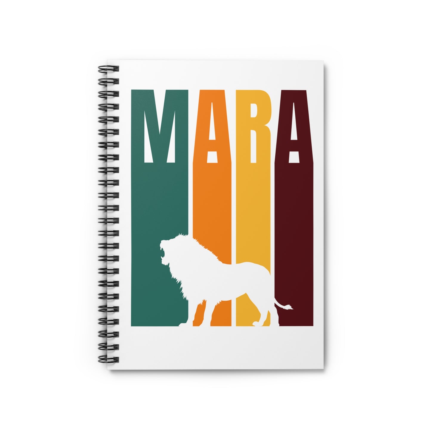 Lion in the Mara Spiral Notebook - Ruled Line | Eco-Friendly Journal, Masai Mara Safari, Travel Planner, Gift for Animal Lovers, Creative Writing, Nature Enthusiasts