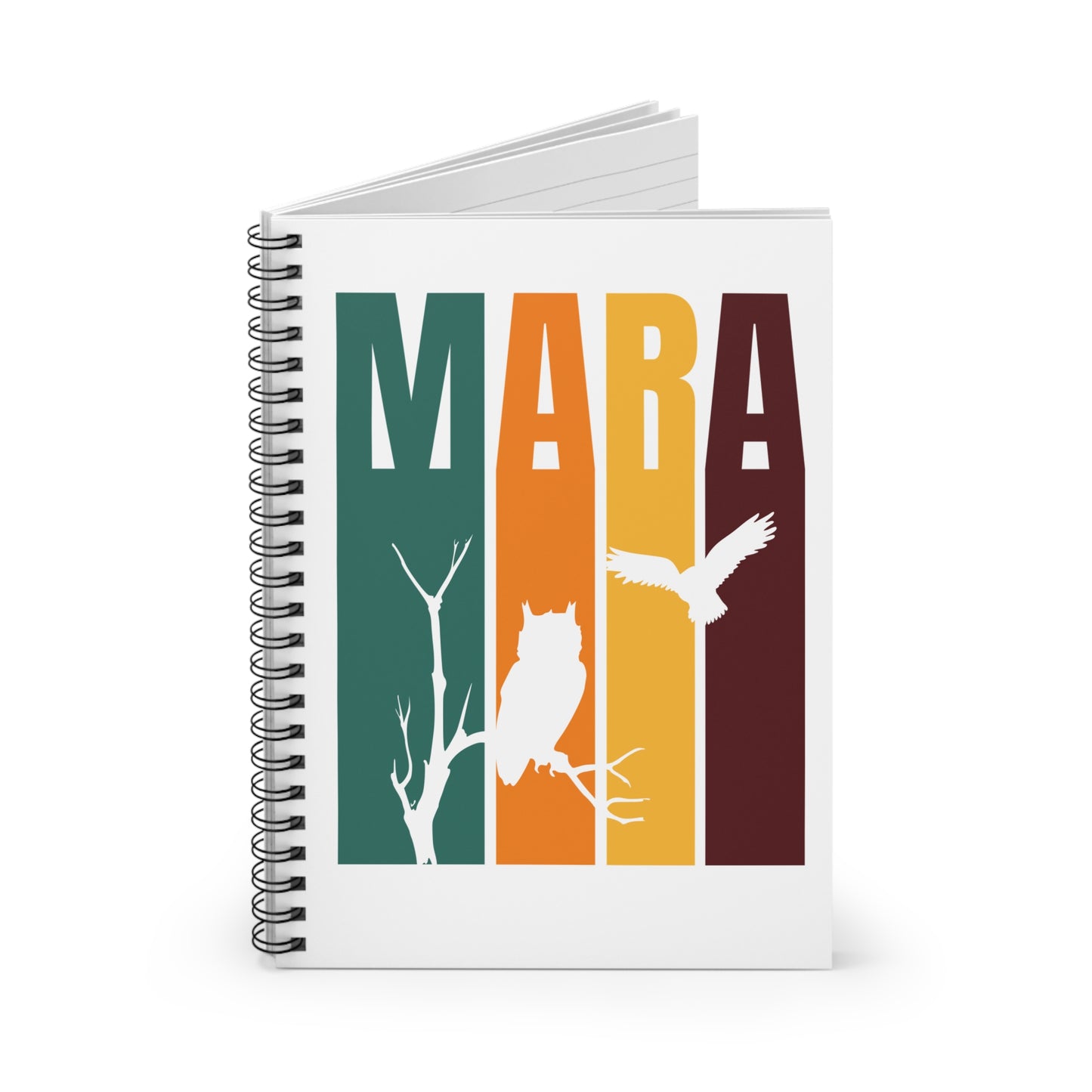 Owls in the Mara Spiral Notebook - Ruled Line | Eco-Friendly Journal, Masai Mara Safari, Travel Planner, Gift for Animal Lovers, Creative Writing, Nature Enthusiasts