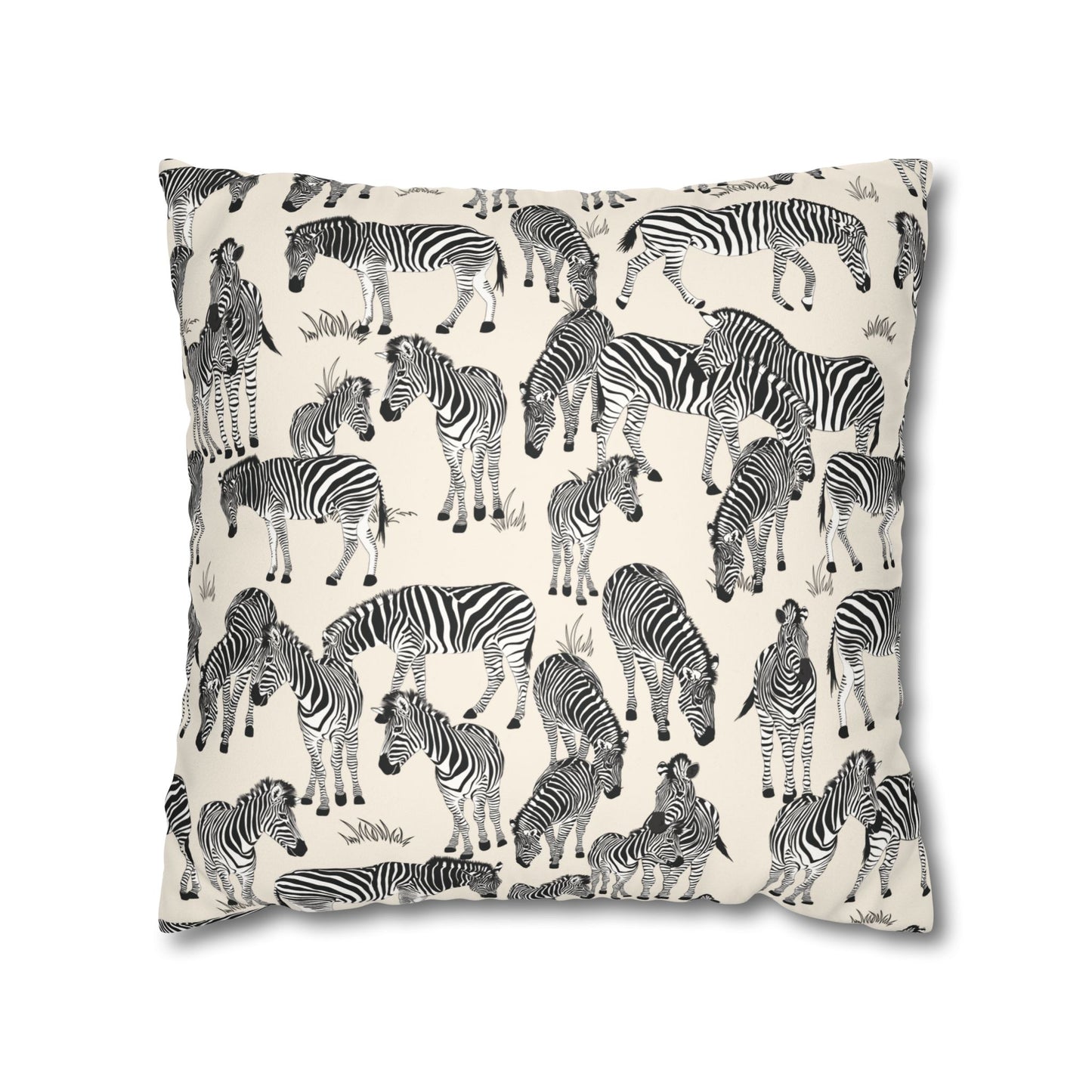 Zebra Herd Lux Faux Suede Throw Pillow Cover – 18" x 18" & 20" x 20"