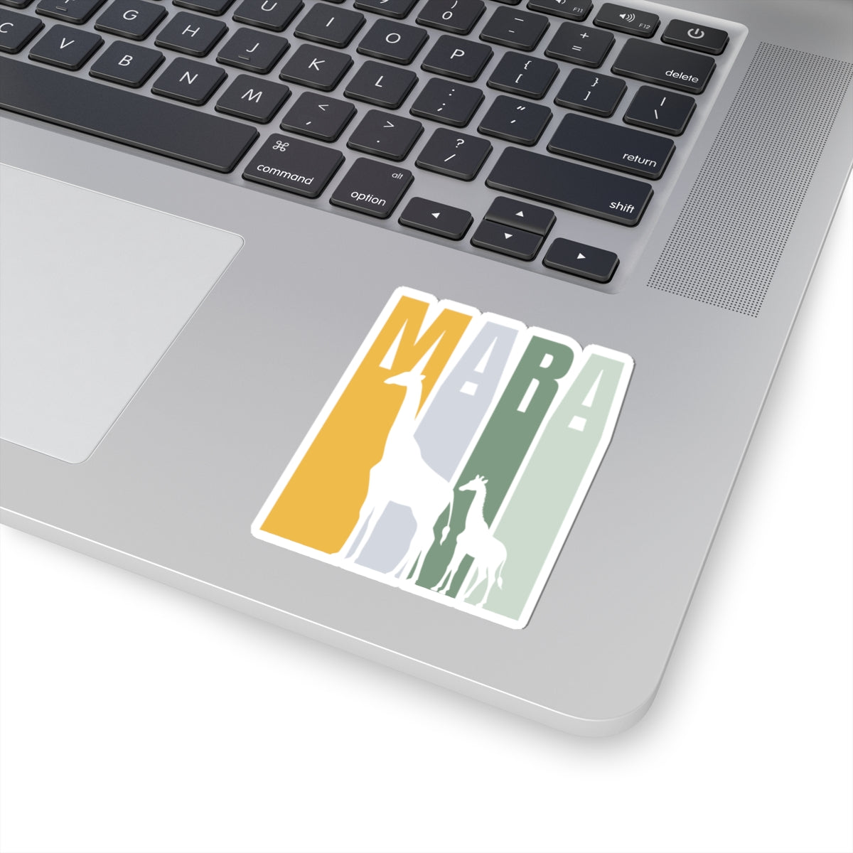 Safari Themed, Mummy and baby Giraffes, Masai Mara, Green Yellow, Vibrant Kiss-Cut Stickers for Laptop, Scrapbooking, Gifts, Eco-Friendly Decor, Customizable Designs