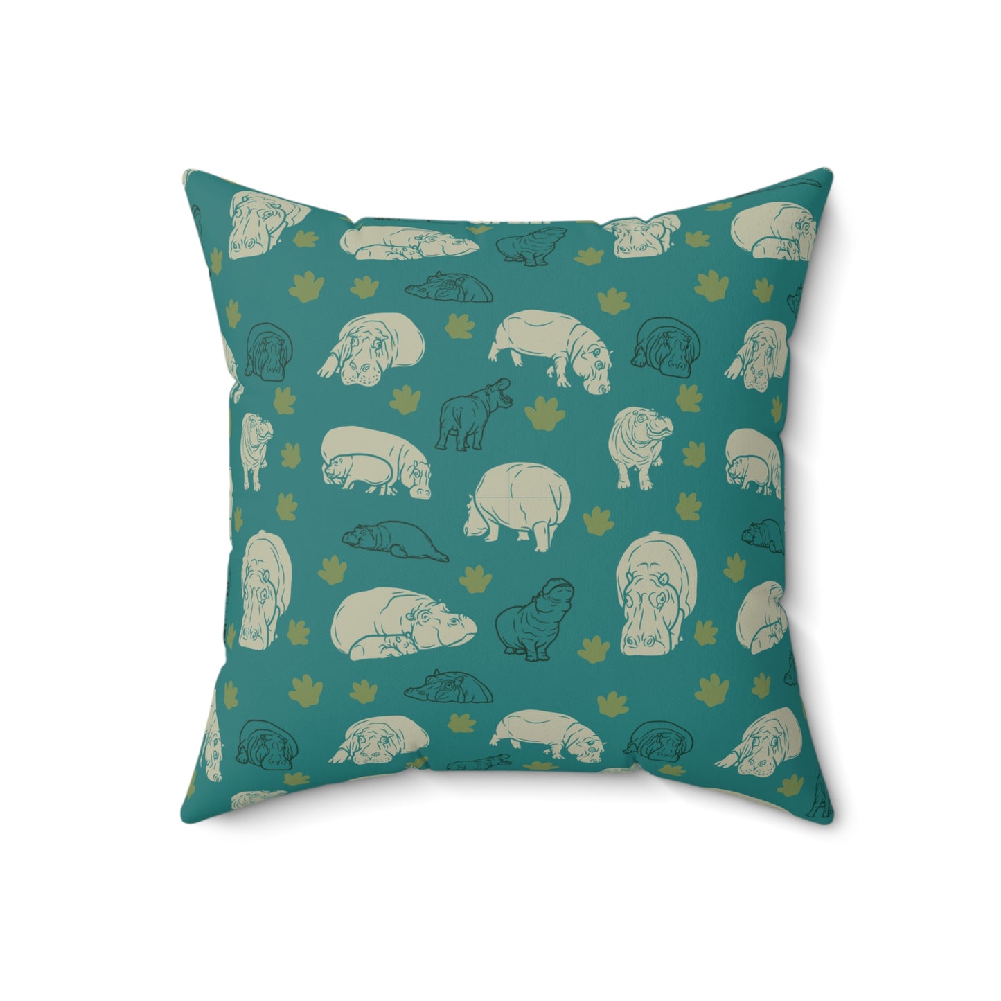 Hippo Pod Lux Faux Suede Throw Pillow with Insert - 18" x 18", 20" x 20"