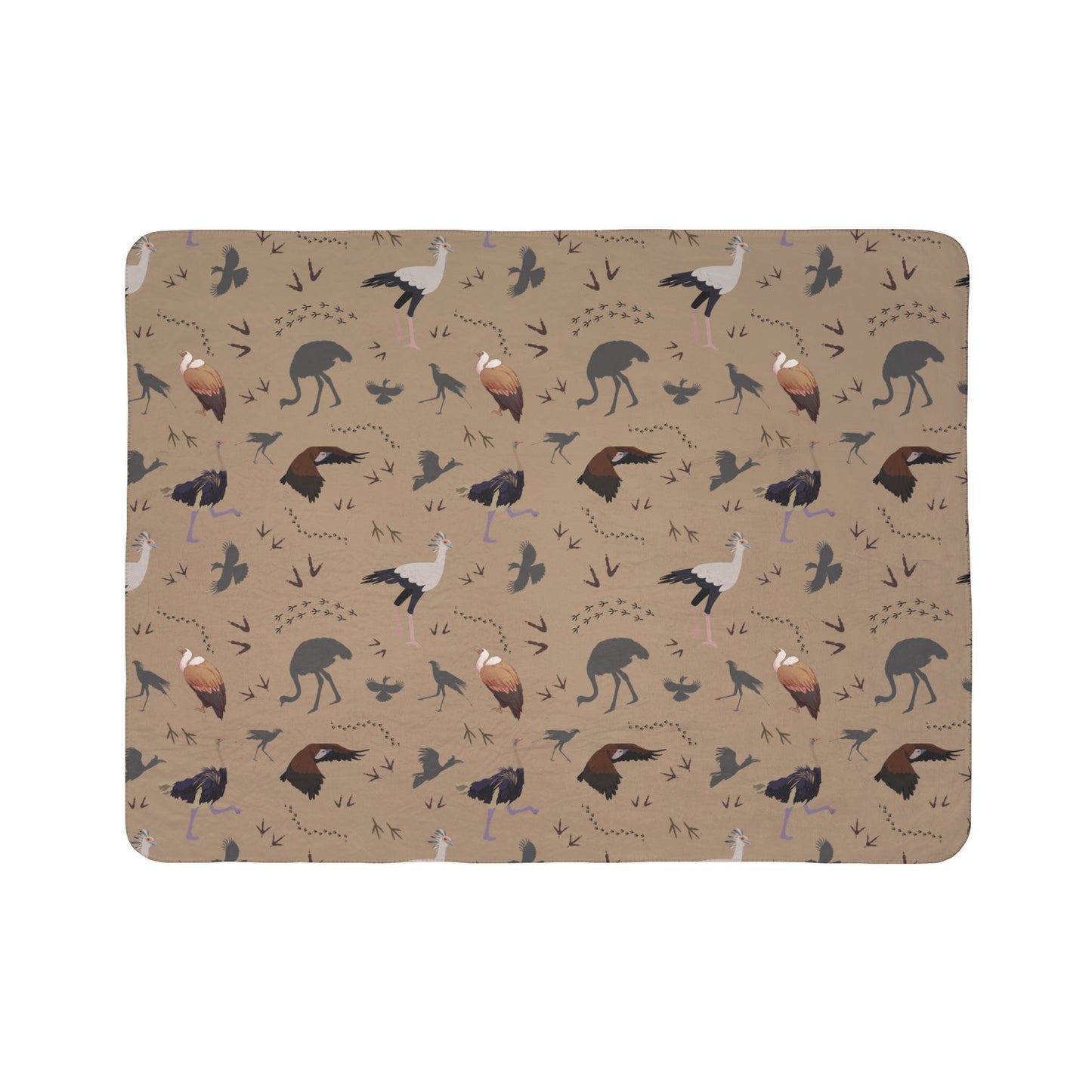 Safari Bird Fleece Sherpa Blanket