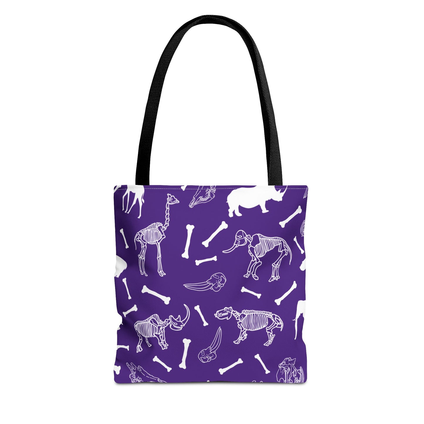 Whimsical Animal Skeletons Tote Bag (Purple), Perfect for Animal Lovers, Halloween, Eco-Friendly Bag, Gift for Pet Owners, Shopping Bag, Halloween Gift