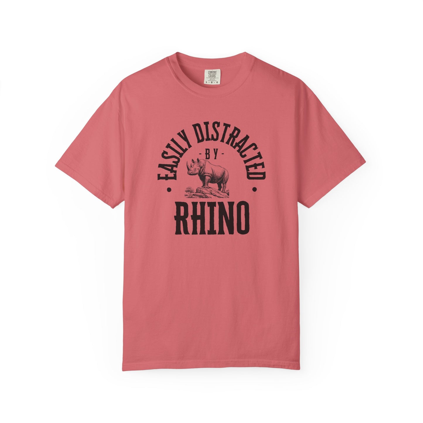 Easily Distracted by Rhino T-Shirt, Funny Gift for Animal Lovers, Casual Unisex Tee, Birthday Gift, Rhino Shirt, Nature Lover Apparel