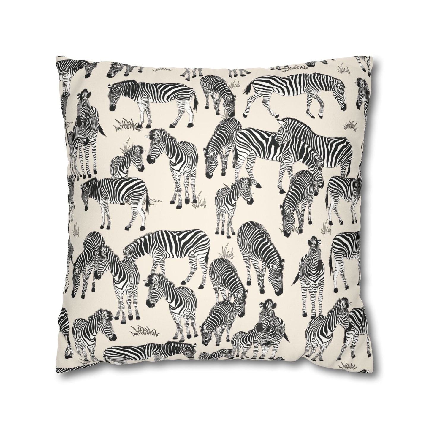 Zebra Herd Lux Faux Suede Throw Pillow Cover – 18" x 18" & 20" x 20"