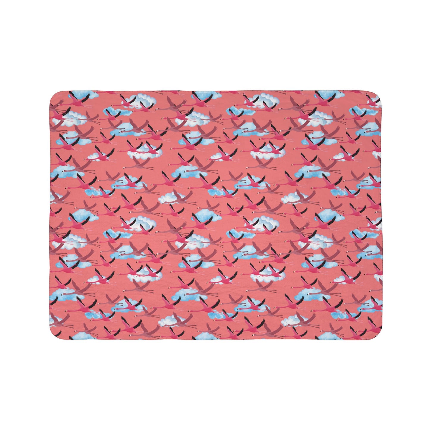 Flamingo Fleece Sherpa Blanket