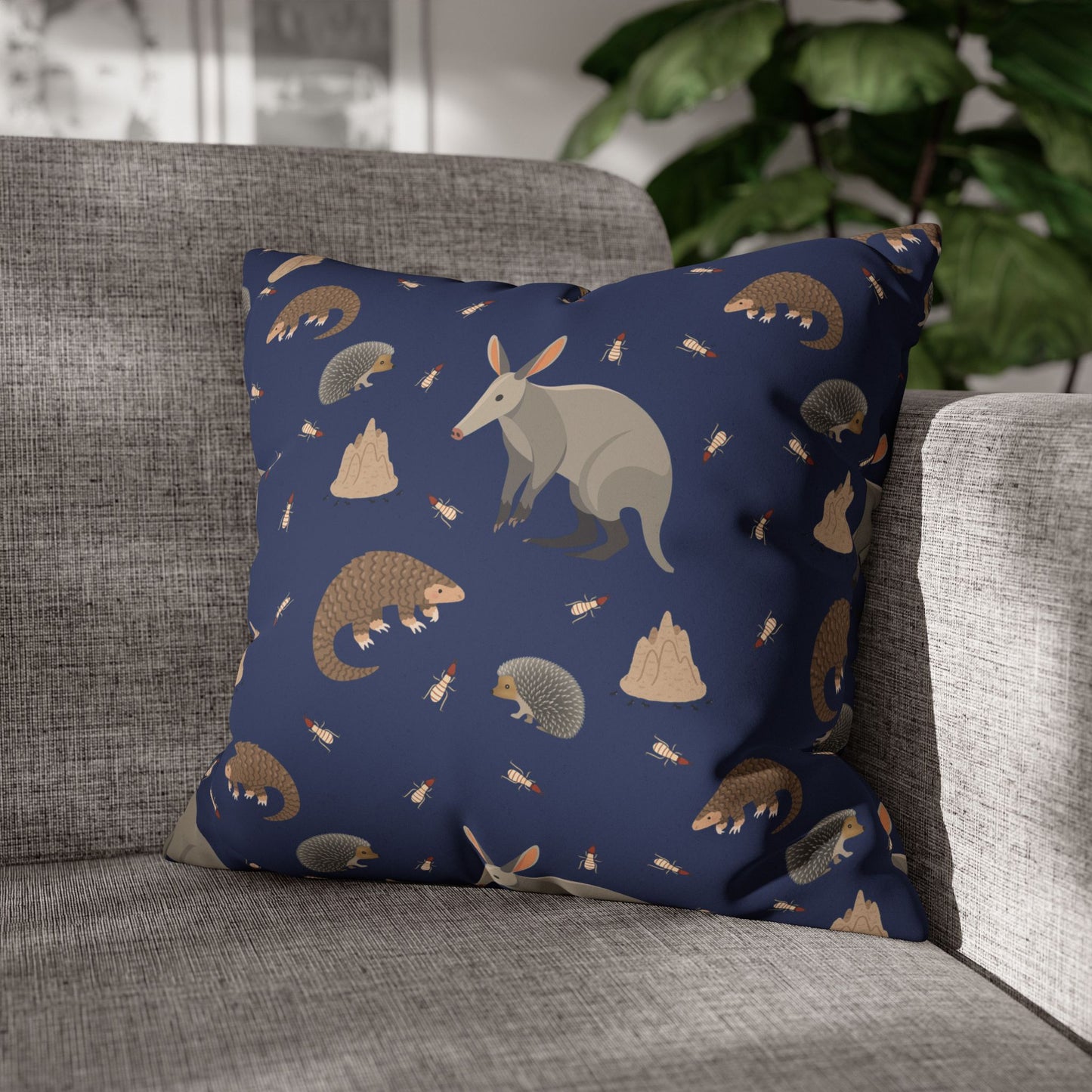 Nocturnal Animal Lux Faux Suede Throw Pillow Cover – 18" x 18" & 20" x 20"