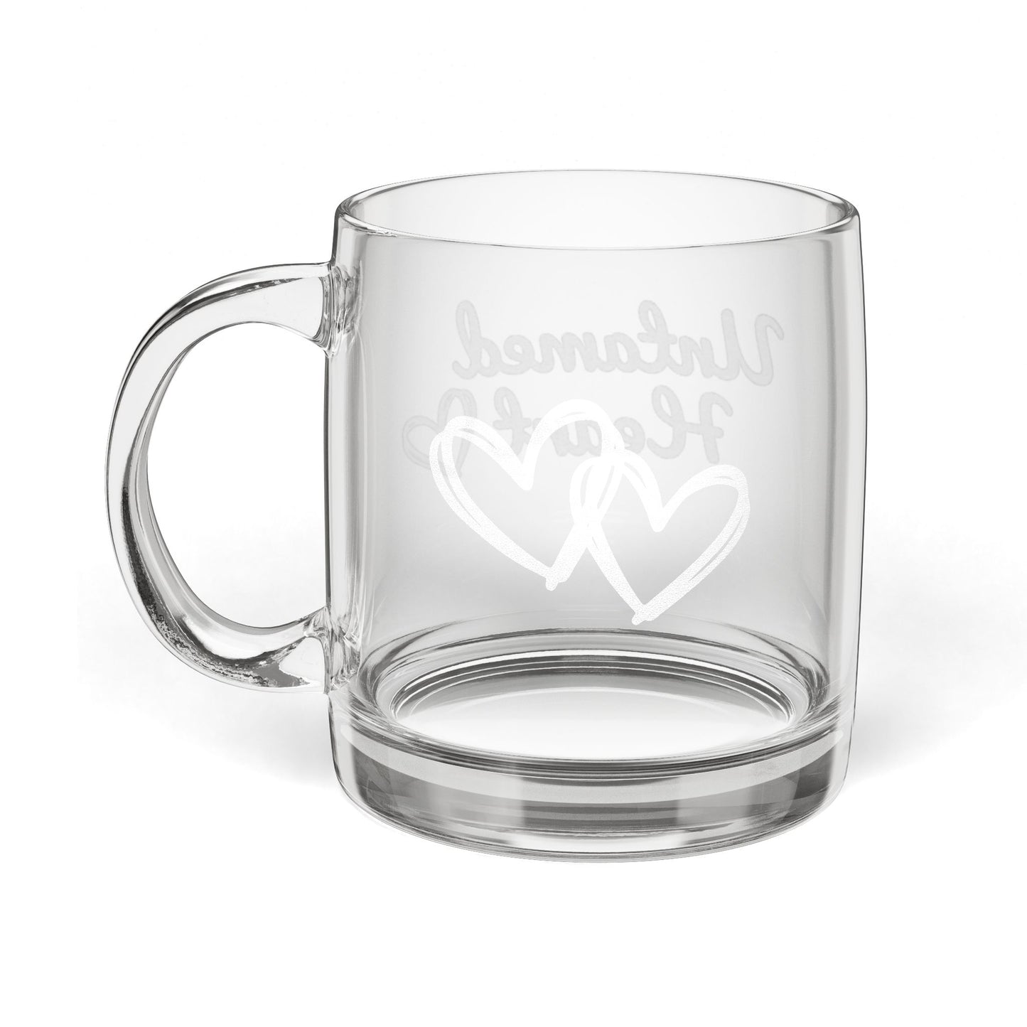 UNTAMED HEART Engraved Coffee Mug, Custom Gift for Coffee Lovers, Unique Housewarming Present, Engraved Glassware for Any Occasion