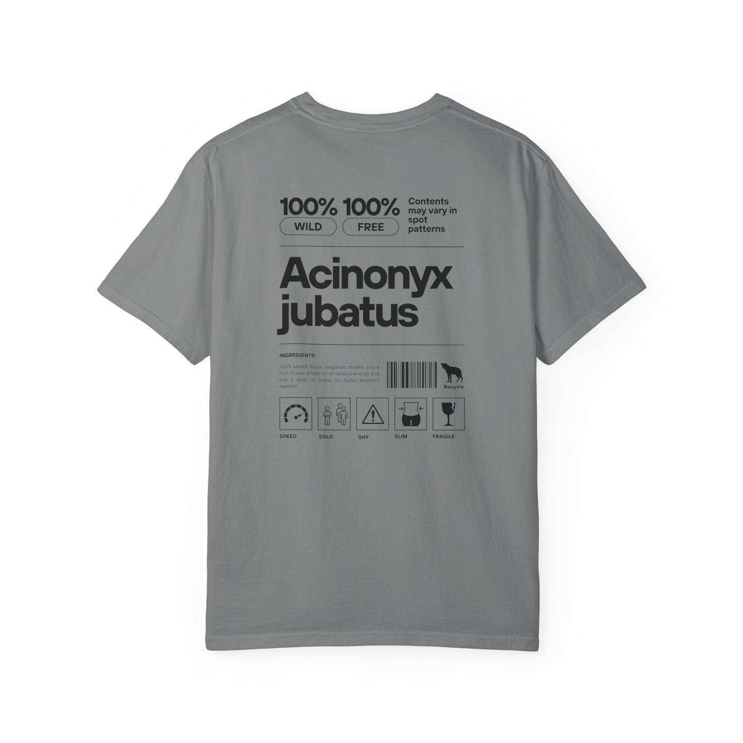 Cheetah Component Graphic T-Shirt, Unique Casual Wear, Fashionable Gift, Nature Lover Apparel, Perfect for Wildlife Enthusiasts