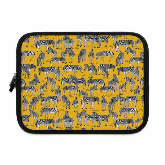 Zebra Herd Pattern Laptop Sleeve, Stylish Laptop Bag, Wildlife Laptop Cover, Gift for Bird Lovers, Laptop Case for Travel