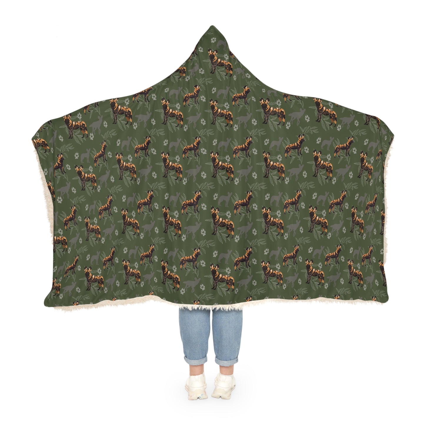 Wild Dog Pack Hooded Snuggle Blanket