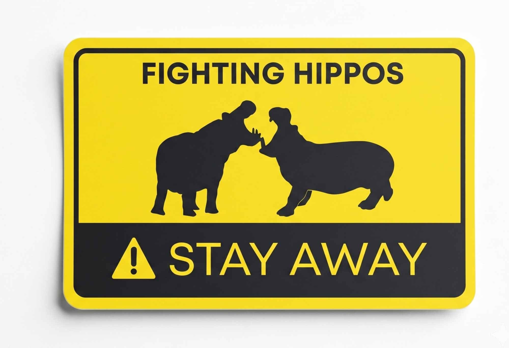 Sticker - Wildlife Warning Sign - Hippo
