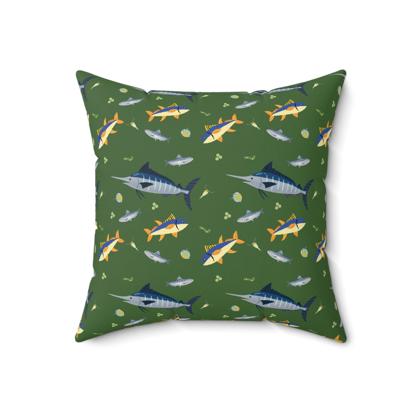 Marine Food Chain Lux Faux Suede Throw Pillow with Insert - 18" x 18", 20" x 20"