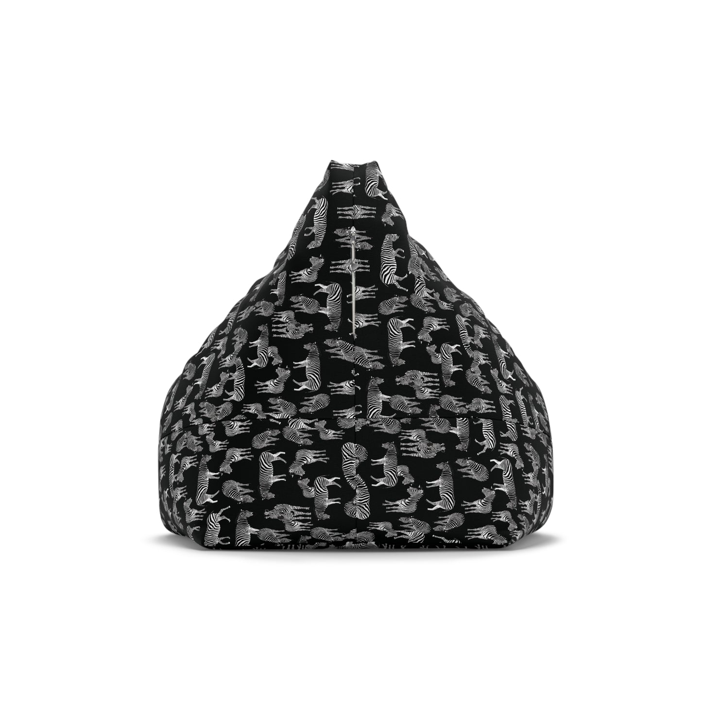 Bean Bag Chair Cover - Zebra Herd Pattern (Black)