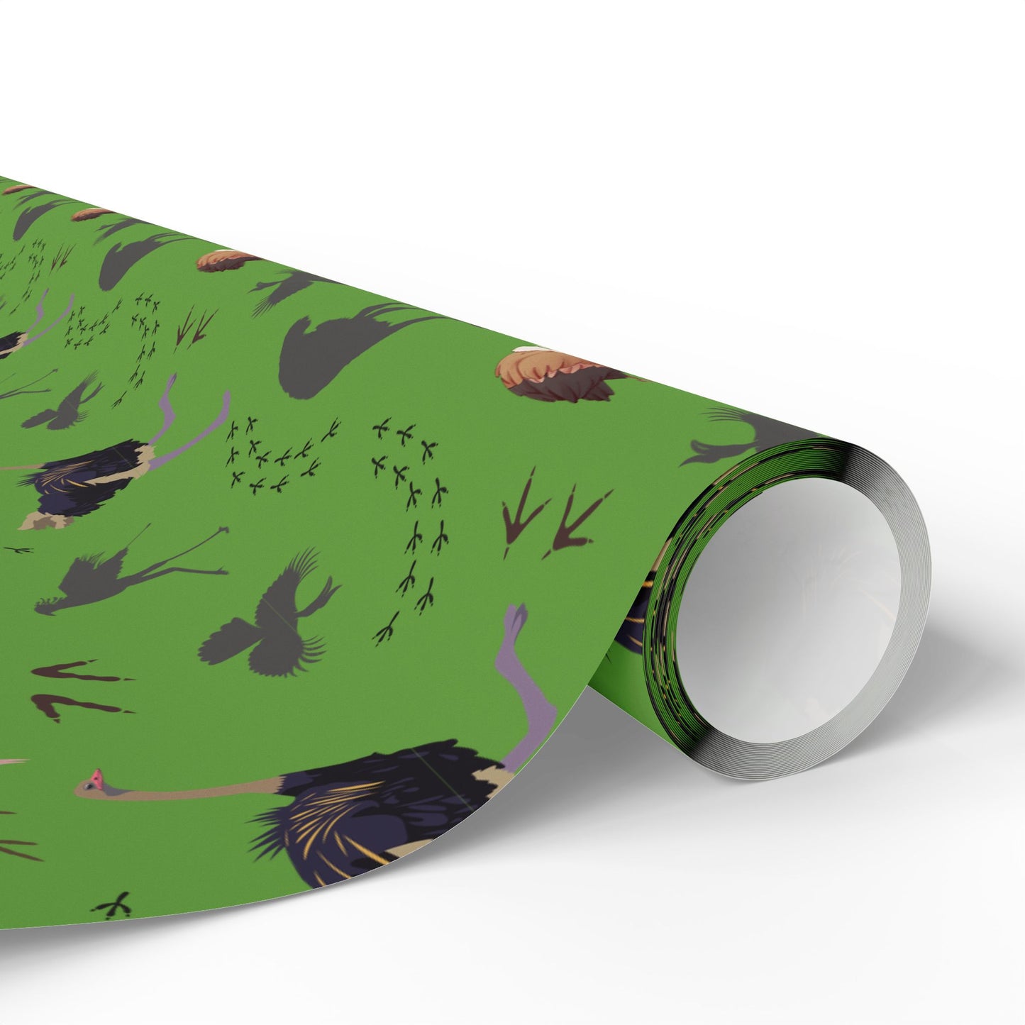 Whimsical Safari Bird Wrapping Paper (Green)