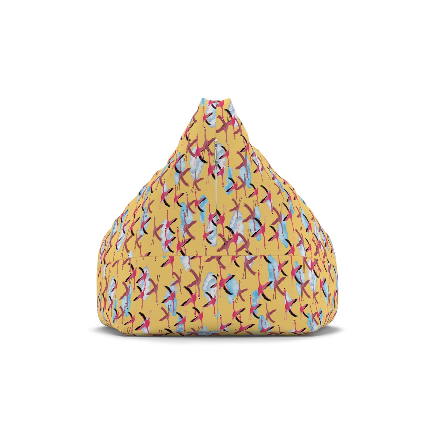 Bean Bag Chair Cover - Flying Flamingo Pattern (Butter)