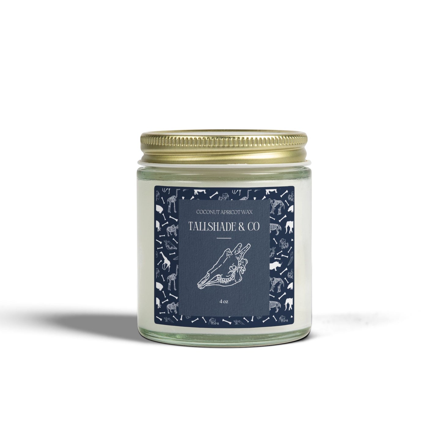 Coconut Apricot Wax Candles -Giraffe Skull Design