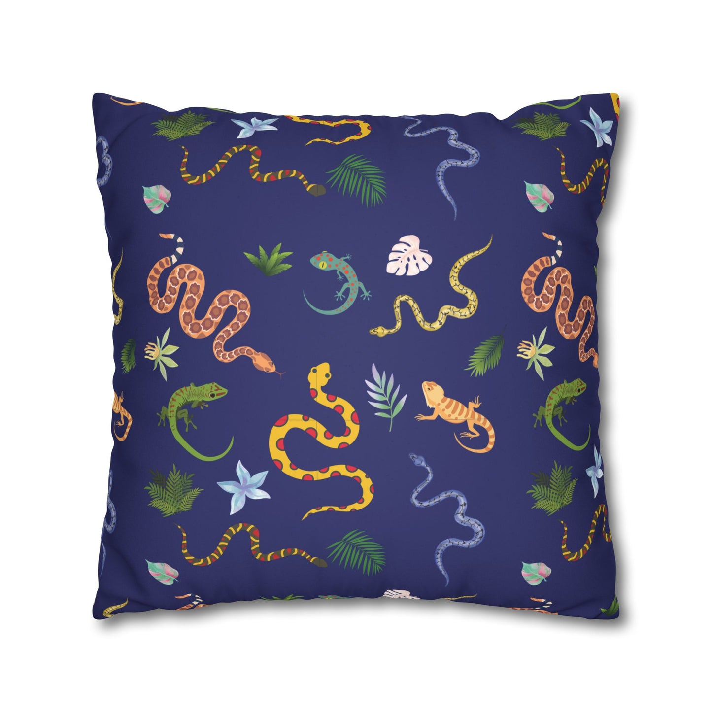 Dancing Reptiles Lux Faux Suede Throw Pillow Cover – 18" x 18" & 20" x 20"
