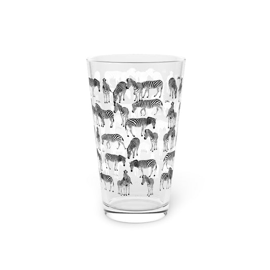 Zebra Print Pint Glass