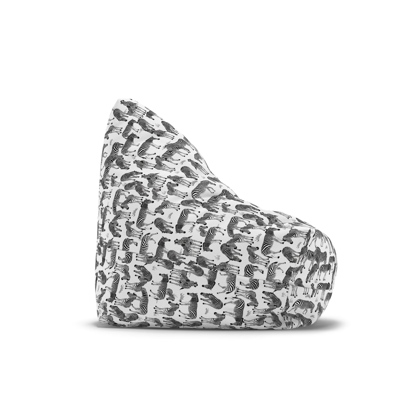 Bean Bag Chair Cover - Zebra Herd Pattern (White)