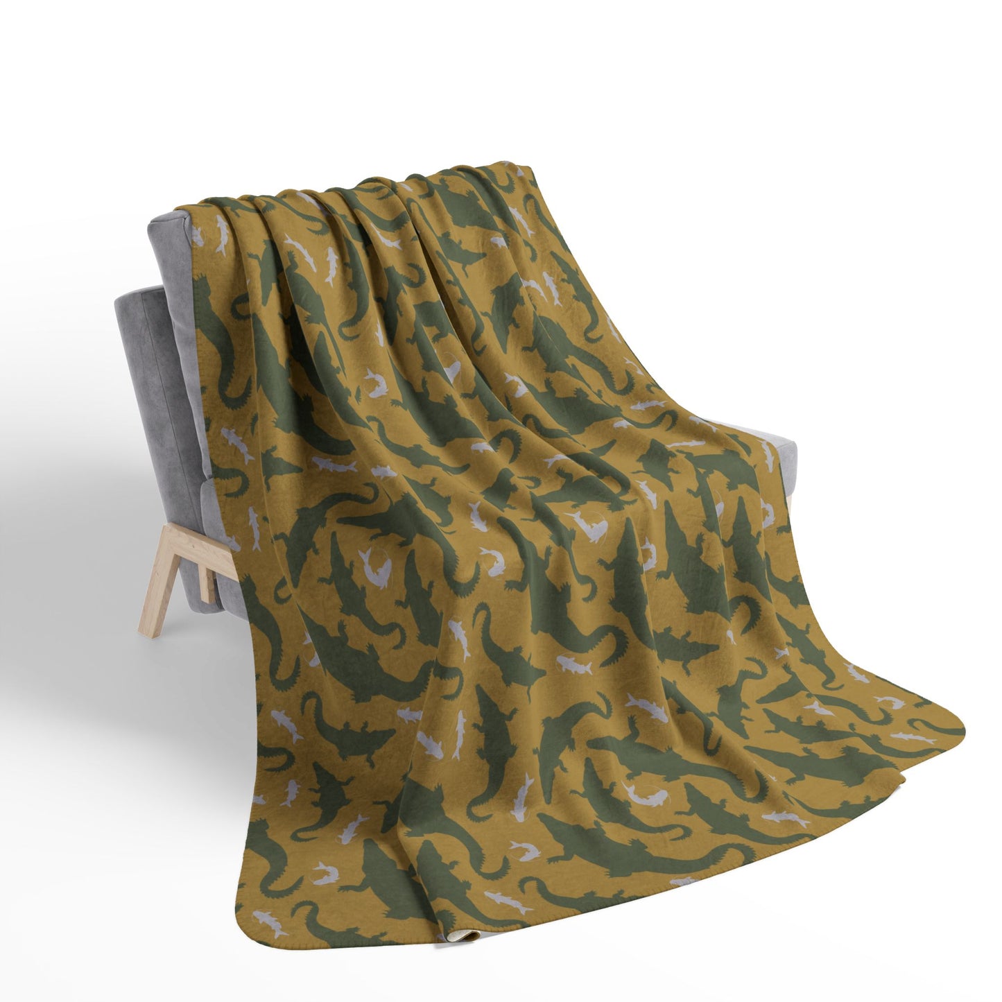 Crocodile Float Fleece Sherpa Blanket