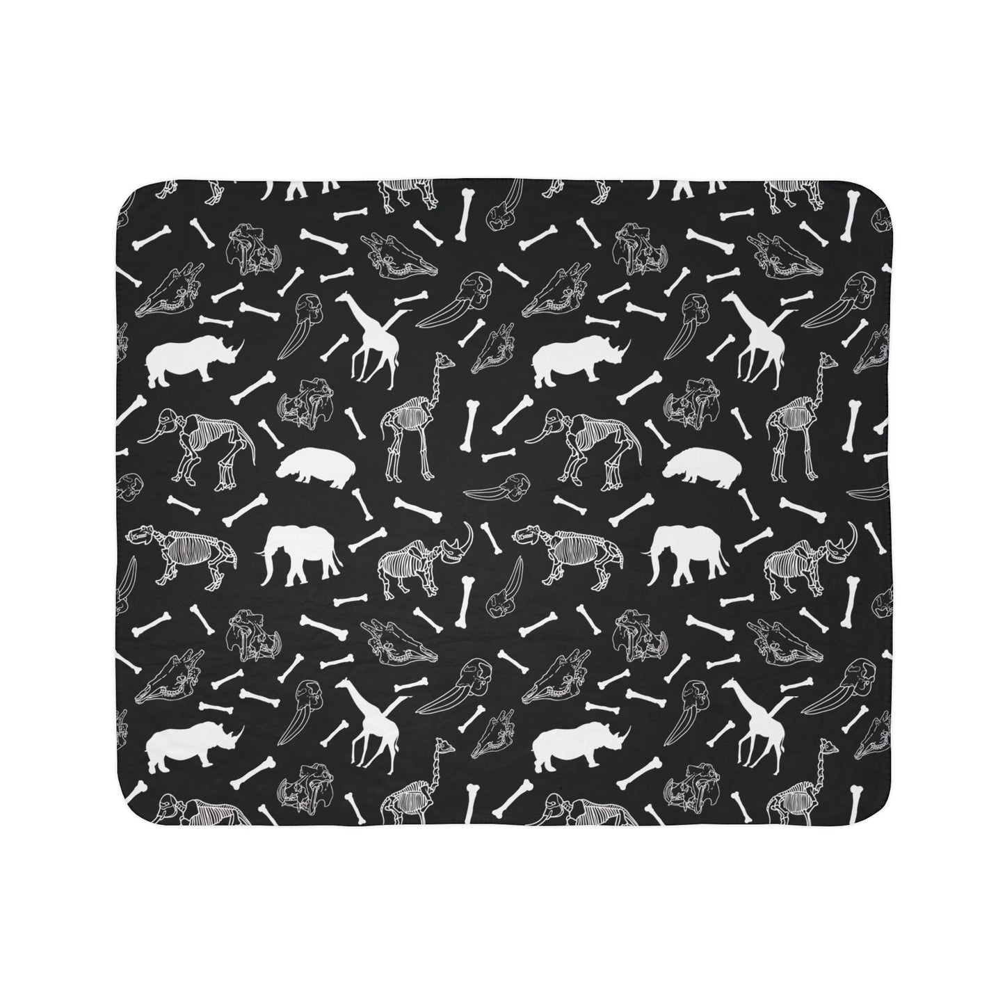 Animal Skeleton Fleece Sherpa Blanket
