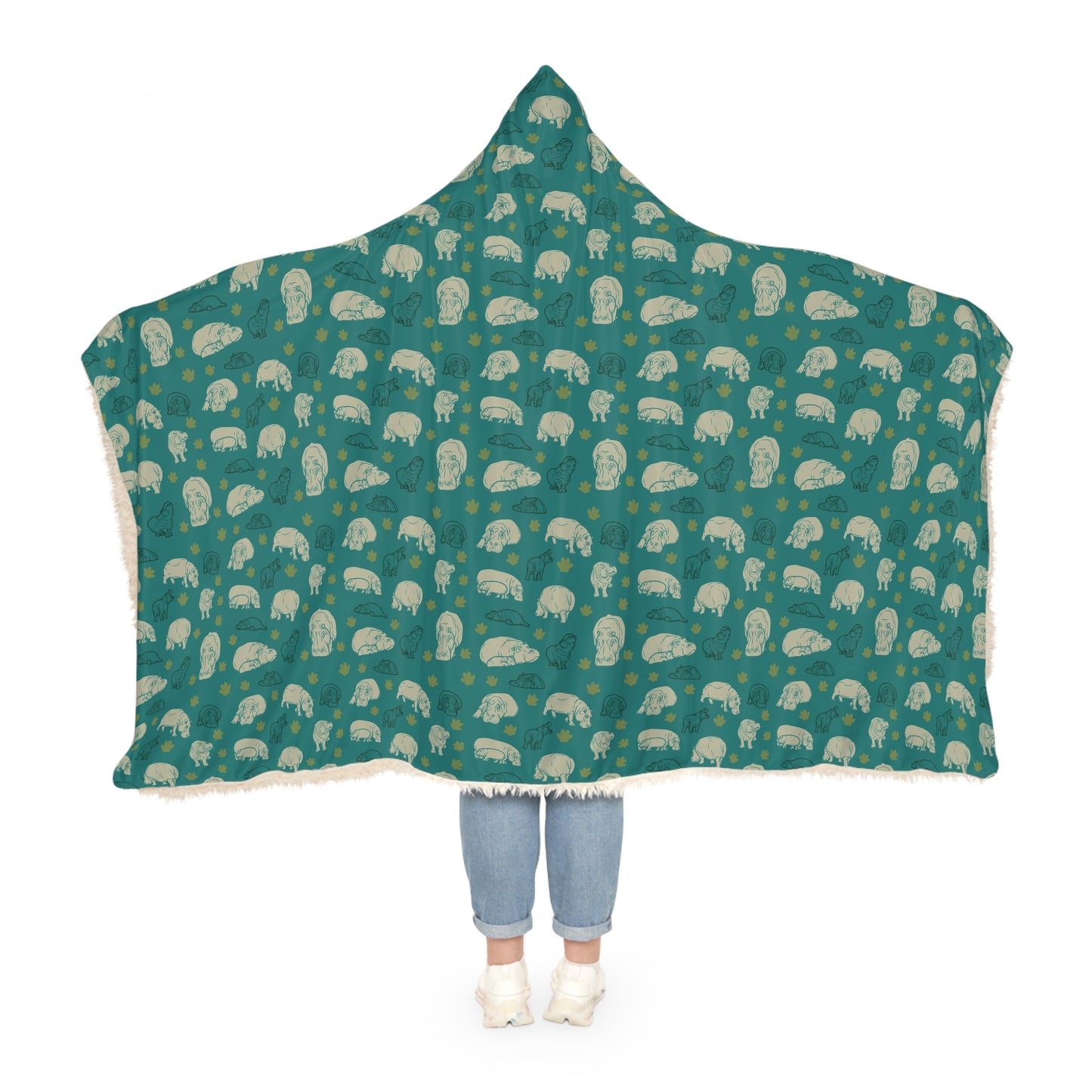 Hippo Pod Hooded Snuggle Blanket