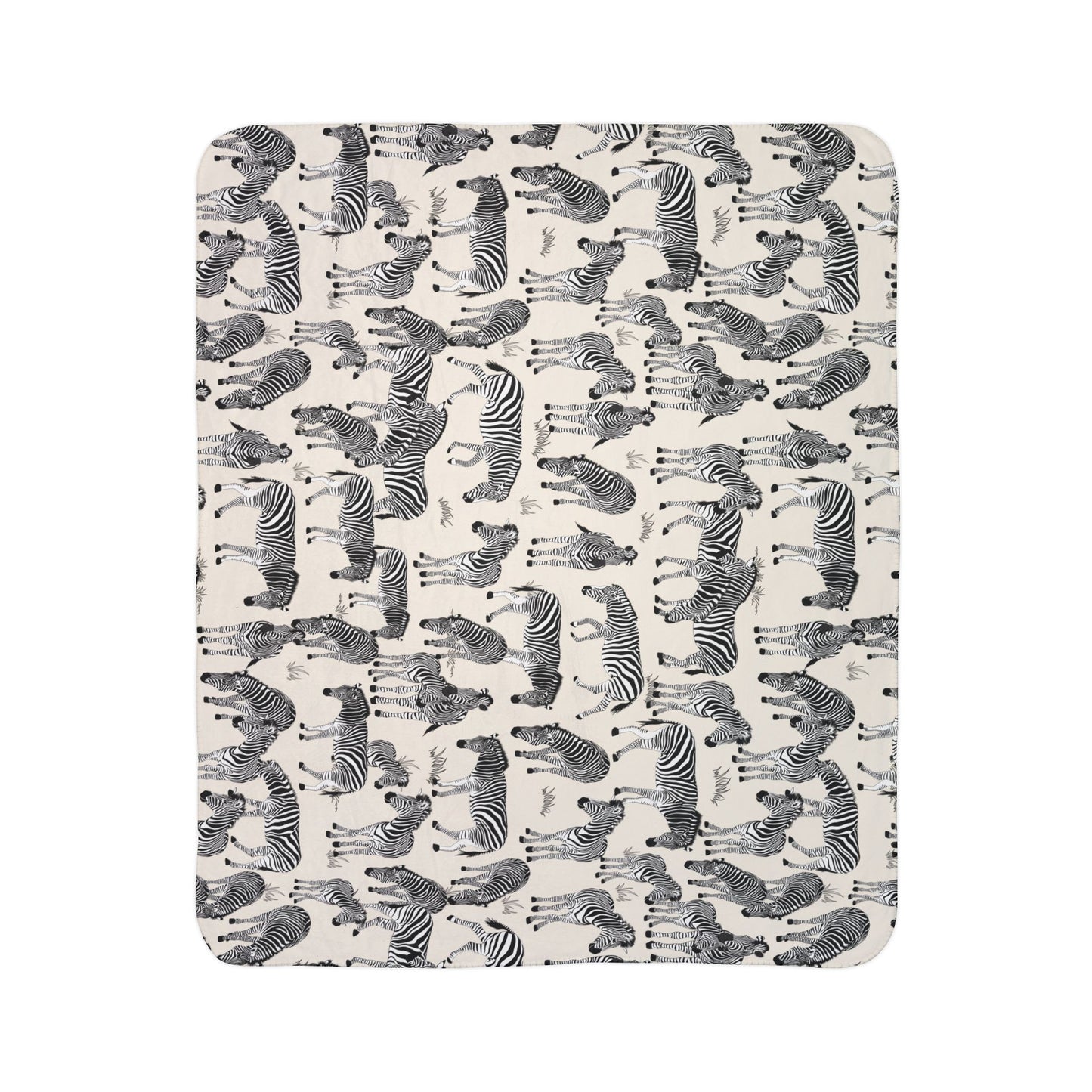 Zebra Herd Fleece Sherpa Blanket