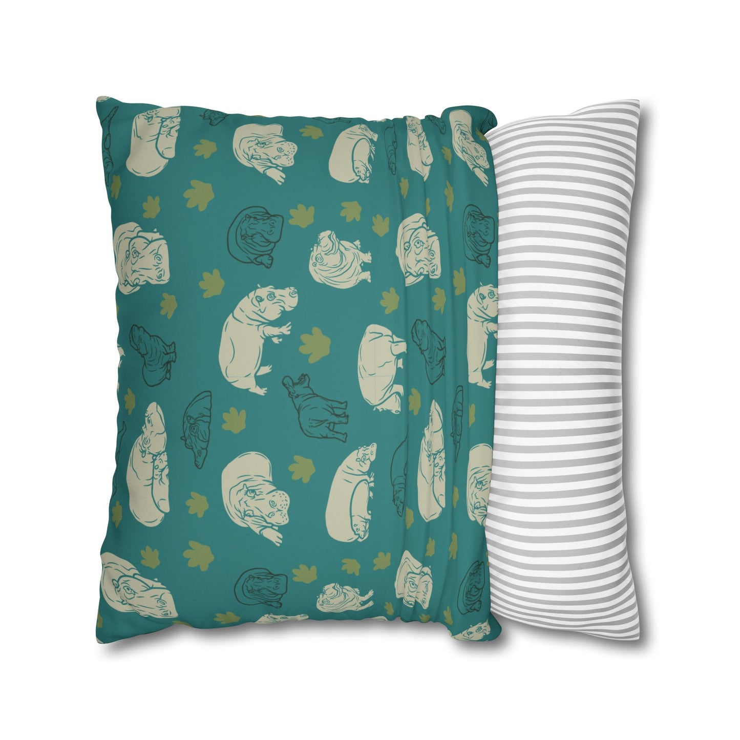 Hippo Pod Lux Faux Suede Throw Pillow Cover – 18" x 18" & 20" x 20"