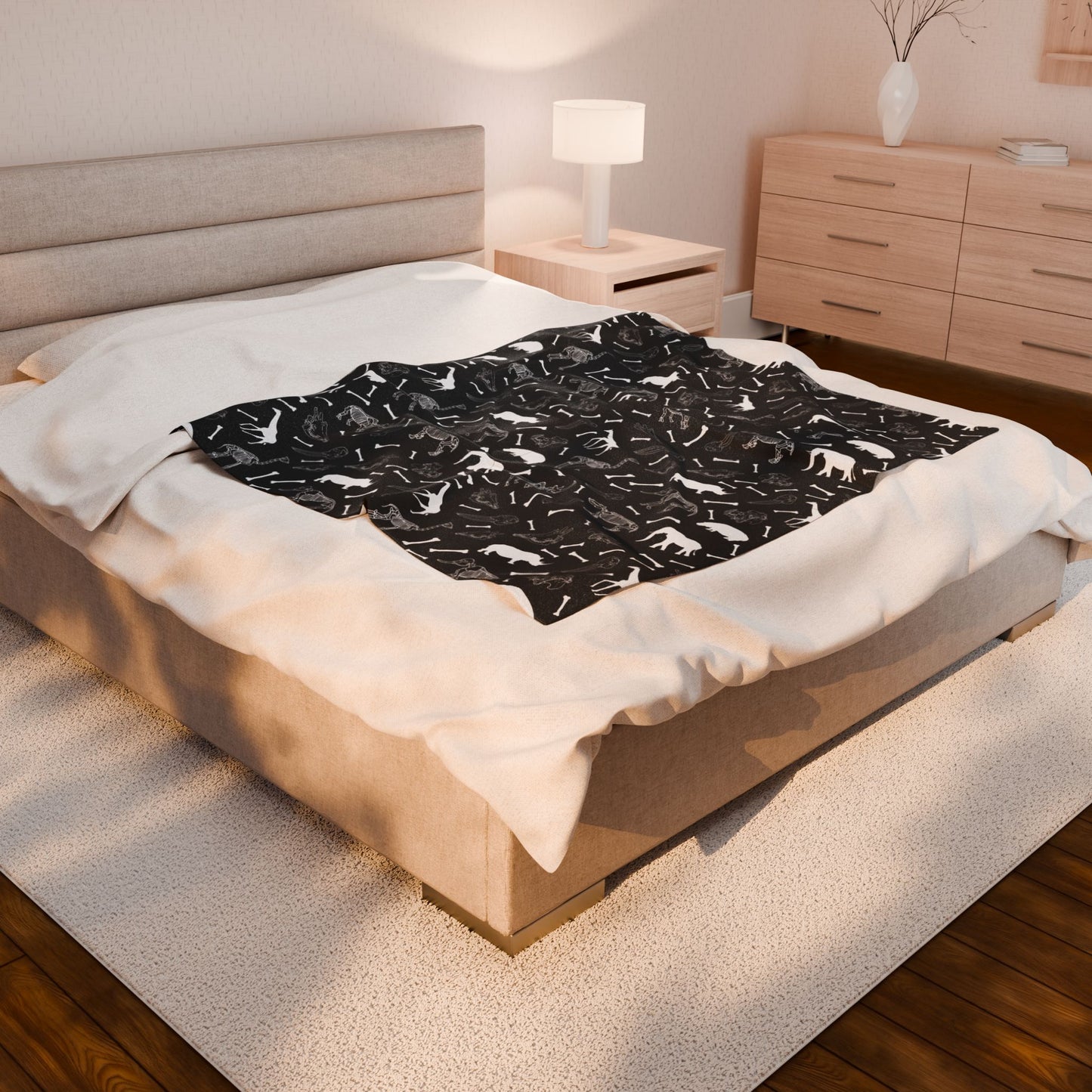 Animal Skeleton Velveteen Plush Blanket