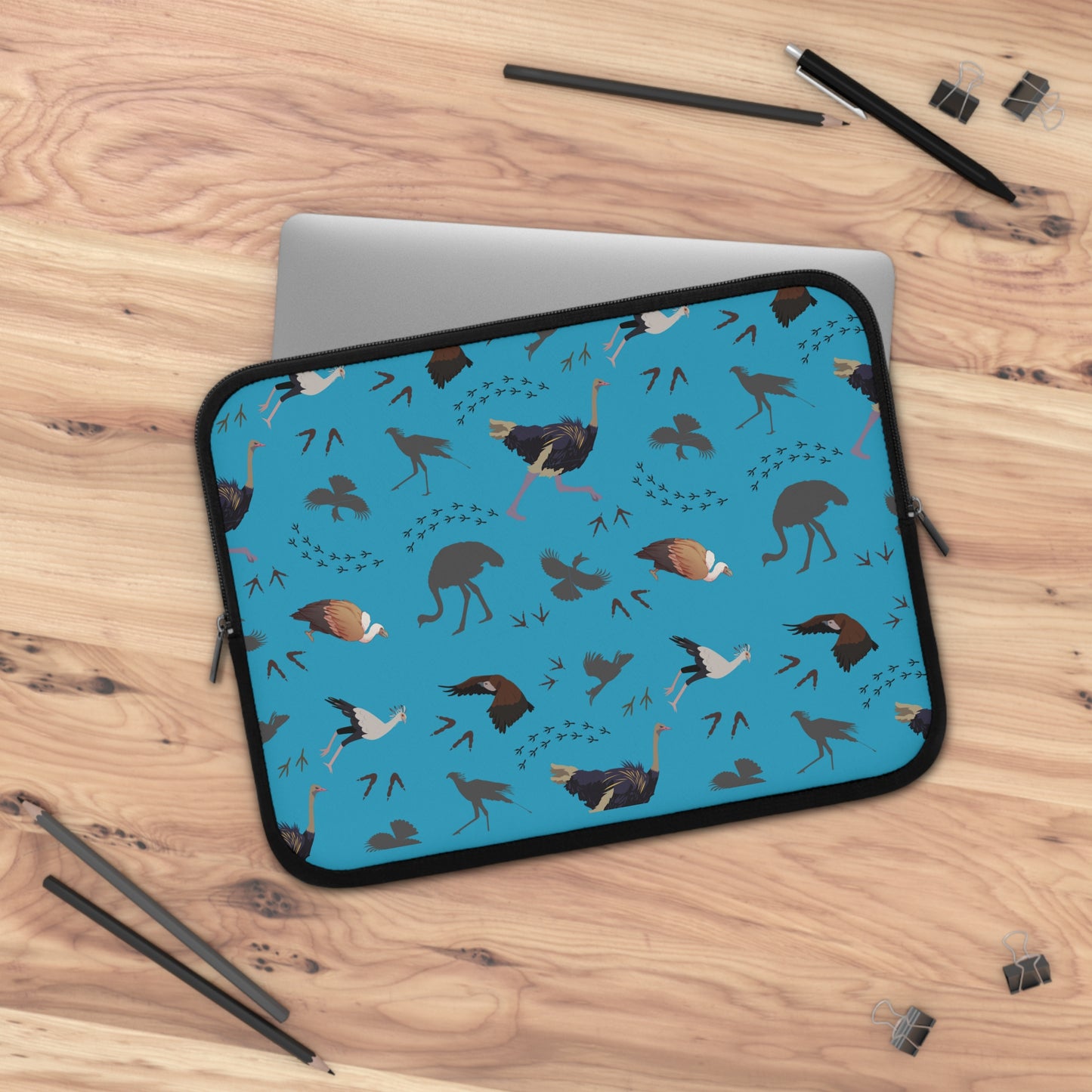 Safari Bird Pattern Laptop Sleeve, Stylish Laptop Bag, Wildlife Laptop Cover, Gift for Bird Lovers, Laptop Case for Travel