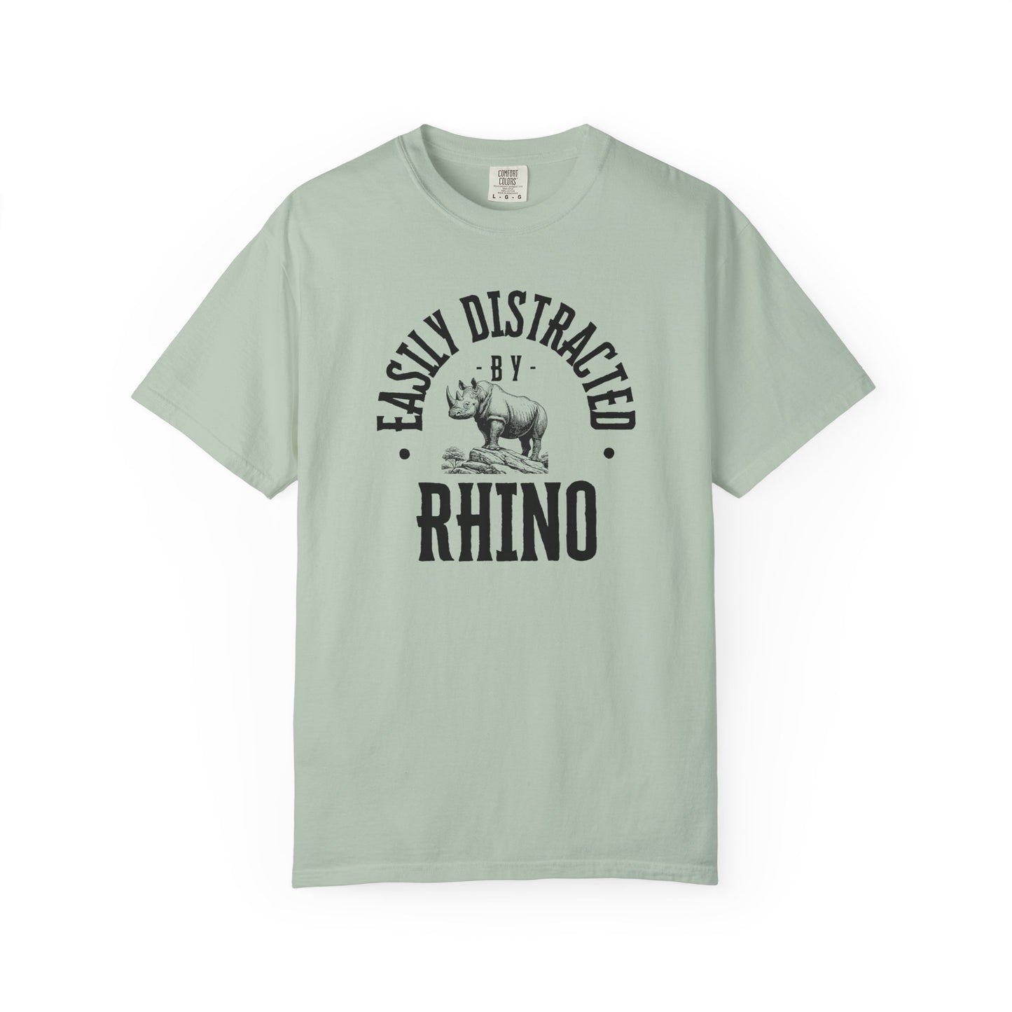 Easily Distracted by Rhino T-Shirt, Funny Gift for Animal Lovers, Casual Unisex Tee, Birthday Gift, Rhino Shirt, Nature Lover Apparel
