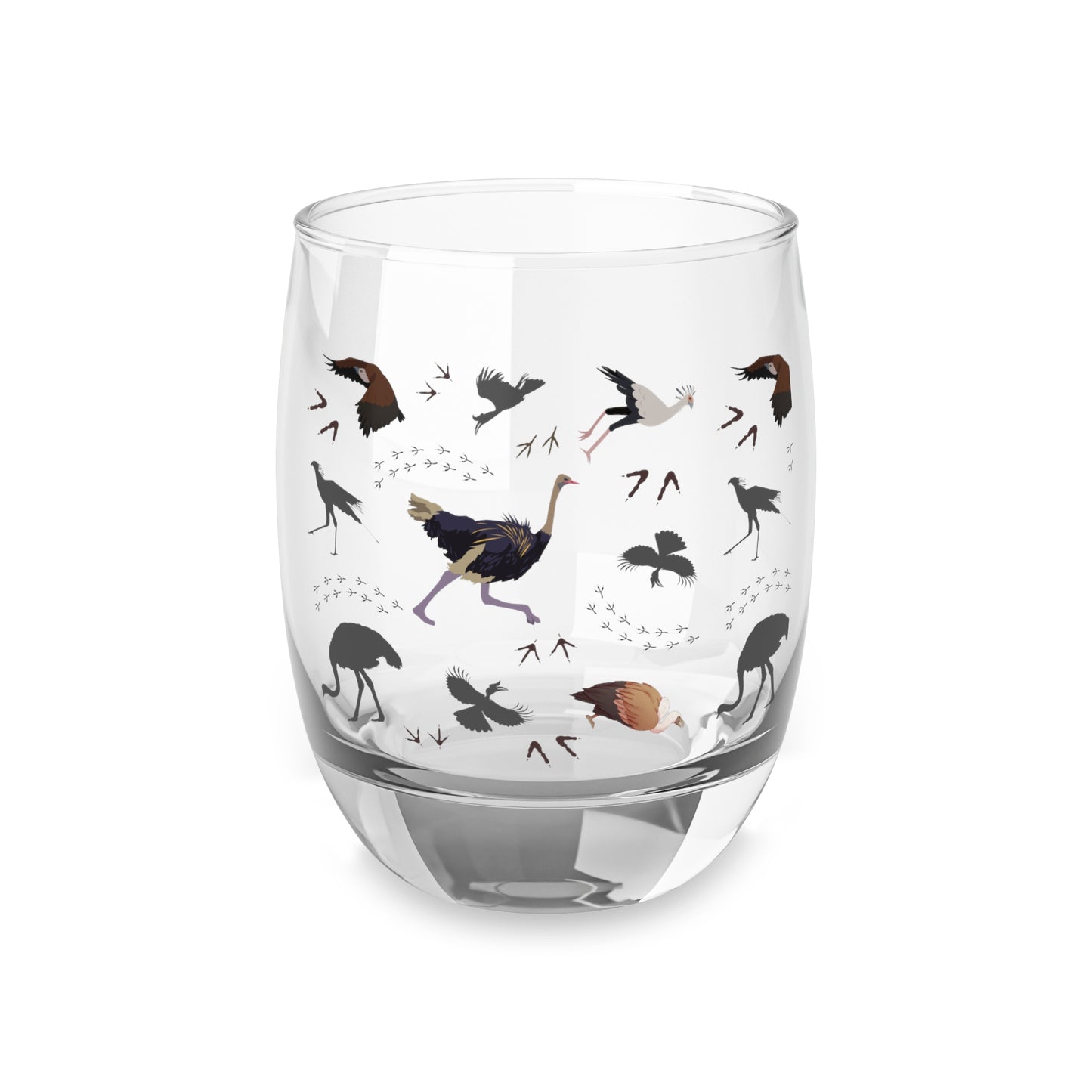 Safari Bird Print Whiskey Glass - Perfect Gift for Animal Lovers, Home Bar Decor, or Special Occasions