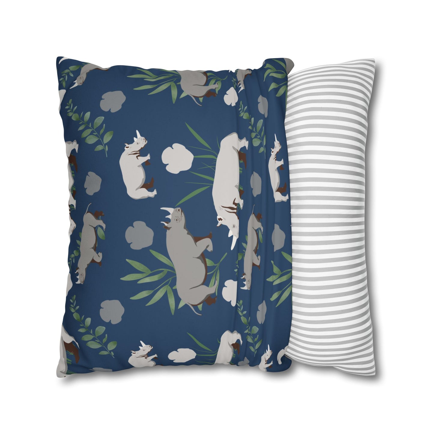 Rhino Crash Lux Faux Suede Throw Pillow Cover – 18" x 18" & 20" x 20"